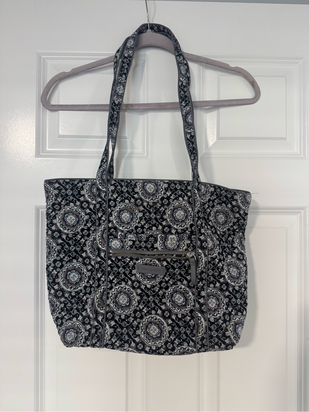 Vera Bradley Black and Gray Paisley Quilted Tote